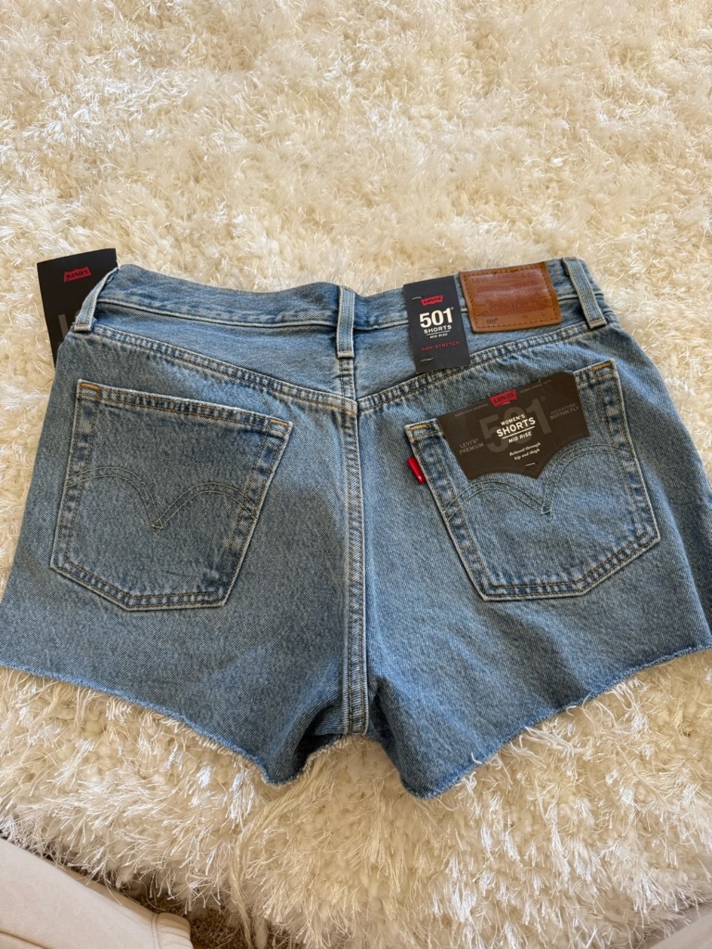Levi's 501 High-Rise Cutoff Denim Shorts - Light Blue size 29